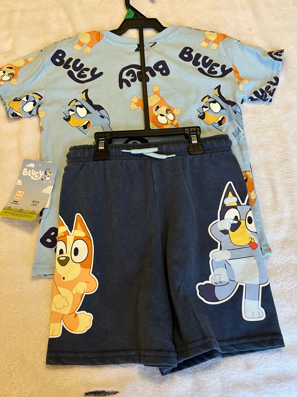 Bluey Kids' Light Blue & Navy Pajama Set